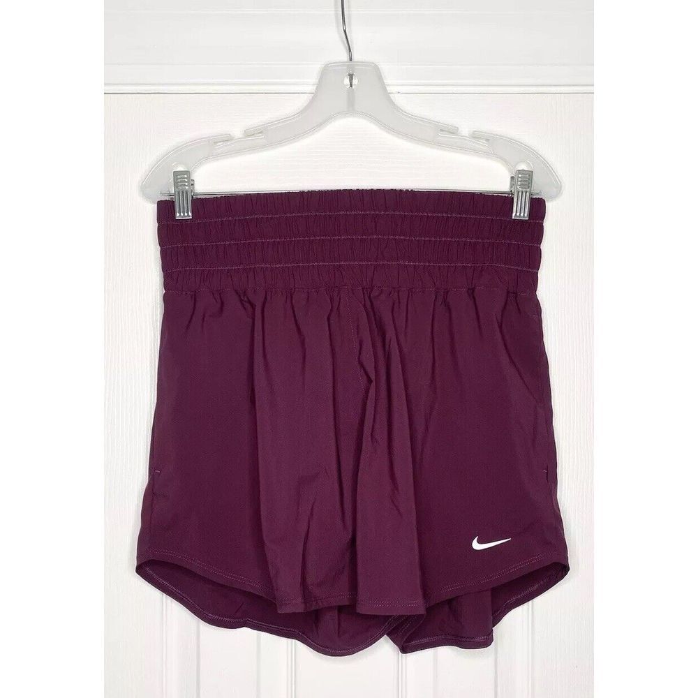 Nike One Women's Dri-Fit Ultra High Waisted 3" Brief Lined Shorts Purple XL New